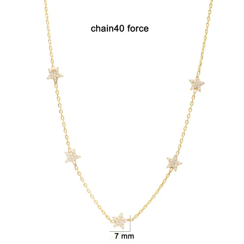 7mm Star Shiny CZ Shaker Woman Sterling Silver Necklace