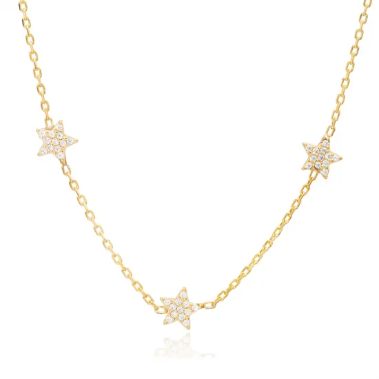 7mm Star Shiny CZ Shaker Woman Sterling Silver Necklace | 925 Sterling Silver Wholesale | Sade Silver 7mm Star Shiny CZ Shaker Woman Sterling Silver Necklace - Sade 925 Silver Jewelry