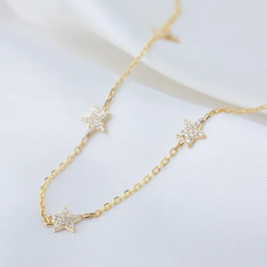7mm Star Shiny CZ Shaker Woman Sterling Silver Necklace | 925 Sterling Silver Wholesale | Sade Silver 7mm Star Shiny CZ Shaker Woman Sterling Silver Necklace - Sade 925 Silver Jewelry