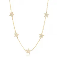 10mm Star Design Shiny Zircon Stone Shaker Necklace Woman Pendant 925 Sterling Silver Jewelry
