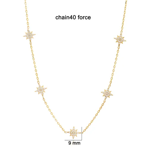 North Star CZ Shaker Woman 925 Sterling Silver Necklace
