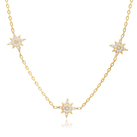 North Star Design Zircon Stone Shaker Necklace Woman Pendant 925 Sterling Silver Jewelry North Star Design Zircon Stone Shaker Necklace Woman Pendant 925 Sterling Silver Jewelry