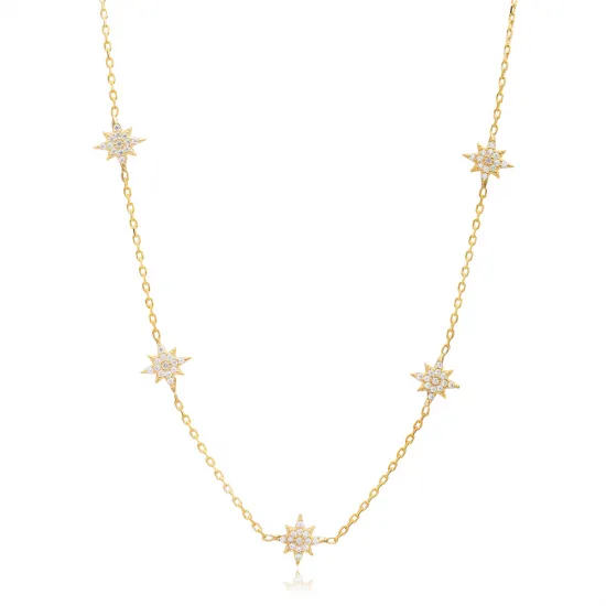 North Star Design Zircon Stone Shaker Necklace Woman Pendant 925 Sterling Silver Jewelry North Star Design Zircon Stone Shaker Necklace Woman Pendant 925 Sterling Silver Jewelry
