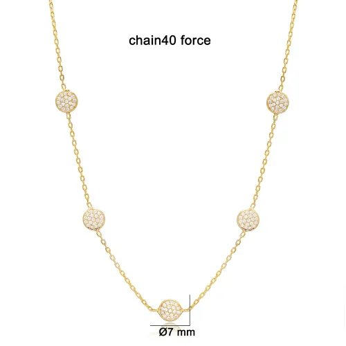 Round Shiny CZ Shaker Woman Sterling Silver Necklace