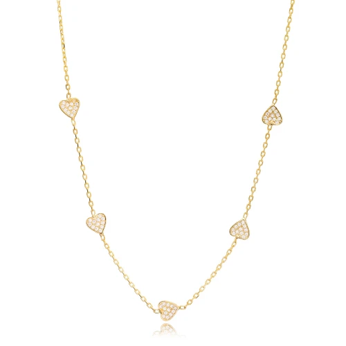 6mm Heart Shiny CZ Shaker Woman 925 Silver Necklace