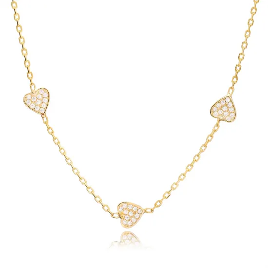 6mm Heart Shiny CZ Shaker Woman 925 Silver Necklace | 925 Sterling Silver Wholesale | Sade Silver 6mm Heart Shiny CZ Shaker Woman 925 Silver Necklace - Sade 925 Silver Jewelry