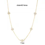 7mm Heart Shiny CZ Shaker Woman 925 Silver Necklace