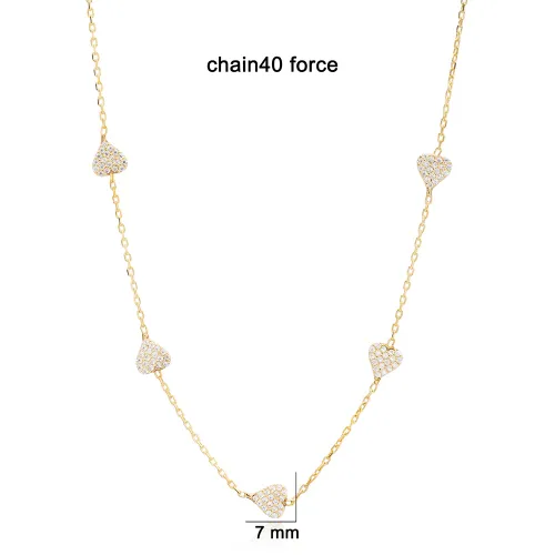 7mm Heart Shiny CZ Shaker Woman 925 Silver Necklace