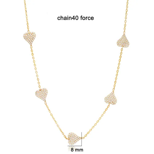 8mm Heart Shiny CZ Shaker Woman 925 Silver Necklace