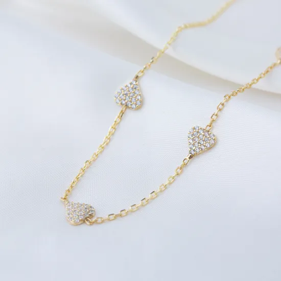 8mm Heart Shiny CZ Shaker Woman 925 Silver Necklace | 925 Sterling Silver Wholesale | Sade Silver 8mm Heart Shiny CZ Shaker Woman 925 Silver Necklace - Sade 925 Silver Jewelry
