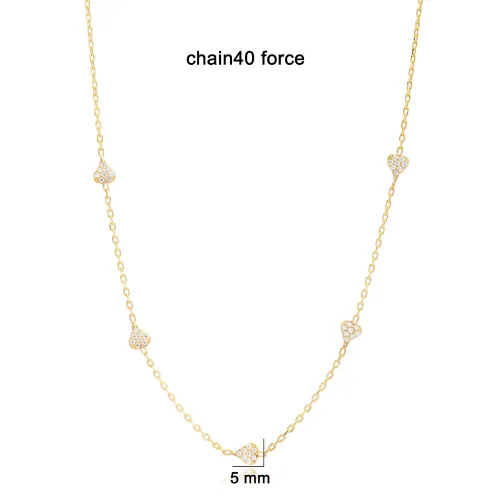5mm Heart Shiny CZ Shaker Woman 925 Silver Necklace
