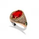 Oval Shape Garnet Unisex 925 Sterling Silver Ring