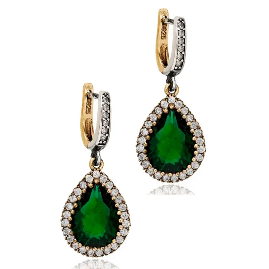 Turkish Emerald 925 Sterling Silver Earrings Turkish Emerald 925 Sterling Silver Earrings