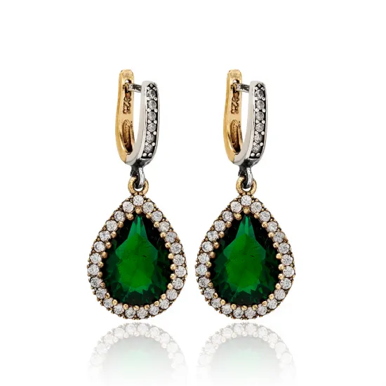 Turkish Emerald 925 Sterling Silver Earrings Turkish Emerald 925 Sterling Silver Earrings