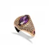 Marquise Shape Amethyst Woman 925 Sterling Silver Ring