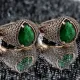 Pear Shape Emerald Unisex 925 Sterling Silver Ring Pear Shape Emerald Unisex 925 Sterling Silver Ring