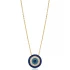 Blue Green Round Evil Eye 925 Sterling Silver Necklace