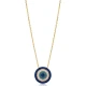 Blue Green Round Evil Eye 925 Sterling Silver Necklace Blue Green Round Evil Eye 925 Sterling Silver Necklace