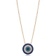 Blue Green Round Evil Eye 925 Sterling Silver Necklace Blue Green Round Evil Eye 925 Sterling Silver Necklace
