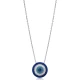 Blue Green Round Evil Eye 925 Sterling Silver Necklace Blue Green Round Evil Eye 925 Sterling Silver Necklace