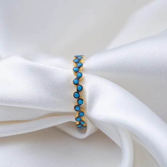 Pave Band Turquoise Beaded Ring Wholesale Handcrafted 925 Sterling Silver Ring Pave Band Turquoise Beaded Ring Wholesale Handcrafted 925 Sterling Silver Ring