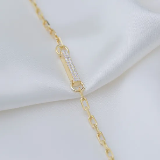 Stick Design Shiny Zircon Stone Charm Bracelet Turkish Handmade 925 Sterling Silver Jewelry Stick Design Shiny Zircon Stone Charm Bracelet Turkish Handmade 925 Sterling Silver Jewelry