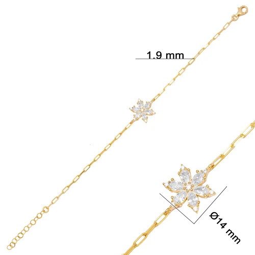 Flower Marquise CZ 925 Sterling Silver Bracelet Flower Marquise CZ 925 Sterling Silver Bracelet