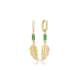 Emerald Leaf Dangle 925 Sterling Silver Earrings Emerald Leaf Dangle 925 Sterling Silver Earrings