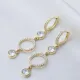 Round Design Charm Zircon Long Earrings Round Design Charm Zircon Long Earrings