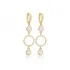 Round Design Charm Zircon Long Earrings