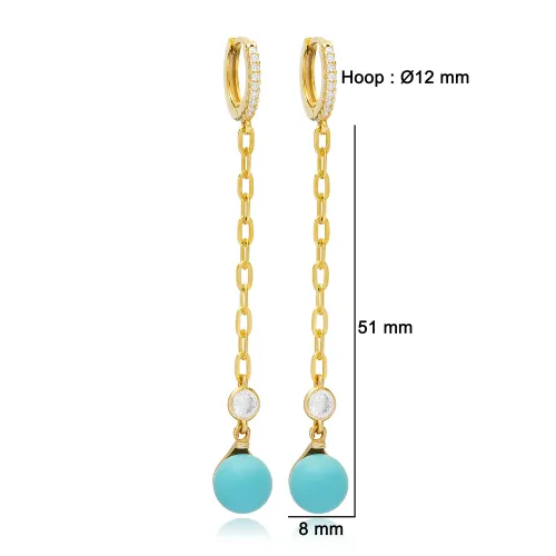 Turquoise Pearl Long 925 Sterling Silver Earrings Turquoise Pearl Long 925 Sterling Silver Earrings