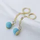 Turquoise Pearl Stone Design Long Earrings Turquoise Pearl Stone Design Long Earrings