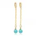 Turquoise Pearl Stone Design Long Earrings