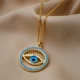 Turquoise Round Shape Evil Eye Bead 925 Silver Necklace Turquoise Round Shape Evil Eye Bead 925 Silver Necklace