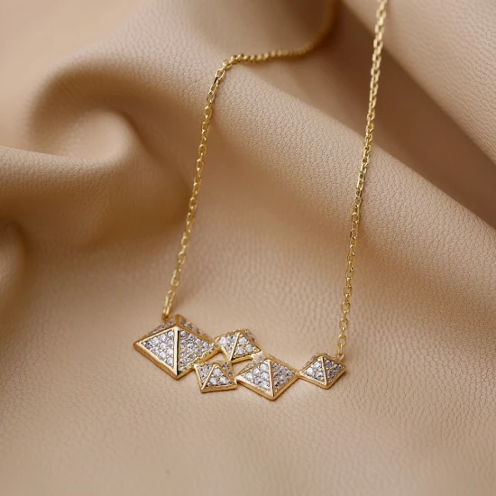 Minimalist Square Shape CZ 925 Sterling Silver Necklace