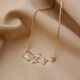 Minimalist Square Shape CZ 925 Sterling Silver Necklace