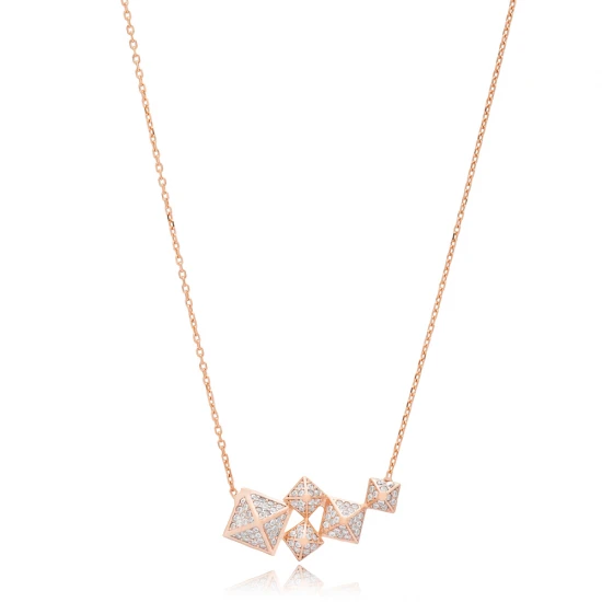 Minimalist Square Shape CZ 925 Sterling Silver Necklace