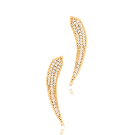 Clear Long Leaf CZ 925 Sterling Silver Ear Cuff Clear Long Leaf CZ 925 Sterling Silver Ear Cuff