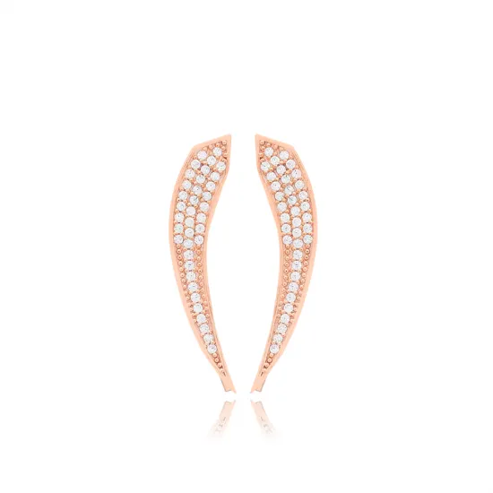 Clear Long Leaf CZ 925 Sterling Silver Ear Cuff Clear Long Leaf CZ 925 Sterling Silver Ear Cuff