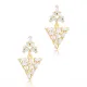 Baguette CZ Stone Stud Cluster Earrings