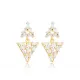 Baguette CZ Stone Stud Cluster Earrings