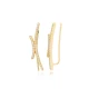 Clear Crossed Bar CZ 925 Sterling Silver Ear Cuff