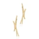 Clear Crossed Bar CZ 925 Sterling Silver Ear Cuff