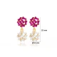 Ruby CZ Baguette Cluster 925 Sterling Silver Earrings - Sade 925 Silver Jewelry