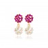 Ruby Zircon Baguette Stone Cluster Earring