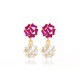 Ruby Zircon Baguette Stone Cluster Earring