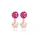 Ruby CZ Baguette Cluster 925 Sterling Silver Earrings - Sade 925 Silver Jewelry
