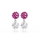 Ruby CZ Baguette Cluster 925 Sterling Silver Earrings - Sade 925 Silver Jewelry