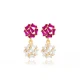 Ruby CZ Baguette Cluster 925 Sterling Silver Earrings - Sade 925 Silver Jewelry