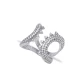 Clear Geometric Open Band CZ Adjustable 925 Silver Ring | 925 Sterling Silver Wholesale | Sade Silver Clear Geometric Open Band CZ Adjustable 925 Silver Ring - Sade 925 Silver Jewelry